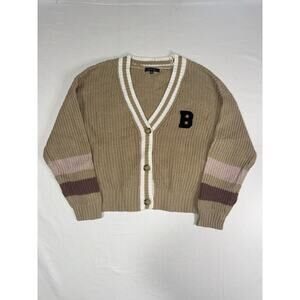 Love Tree Women's varsity cardigan tan/beige - Size L